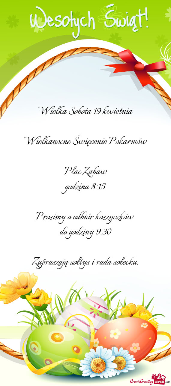 Wielka Sobota 19 kwietnia