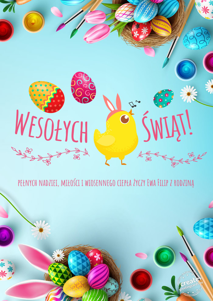 Wielkanoc pełnych nadziei, miłości i wiosennego ciepła Ewa Filip z rodziną