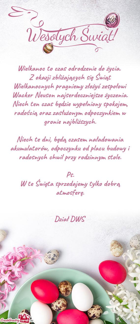 Wielkanoc to czas odrodzenie do życia