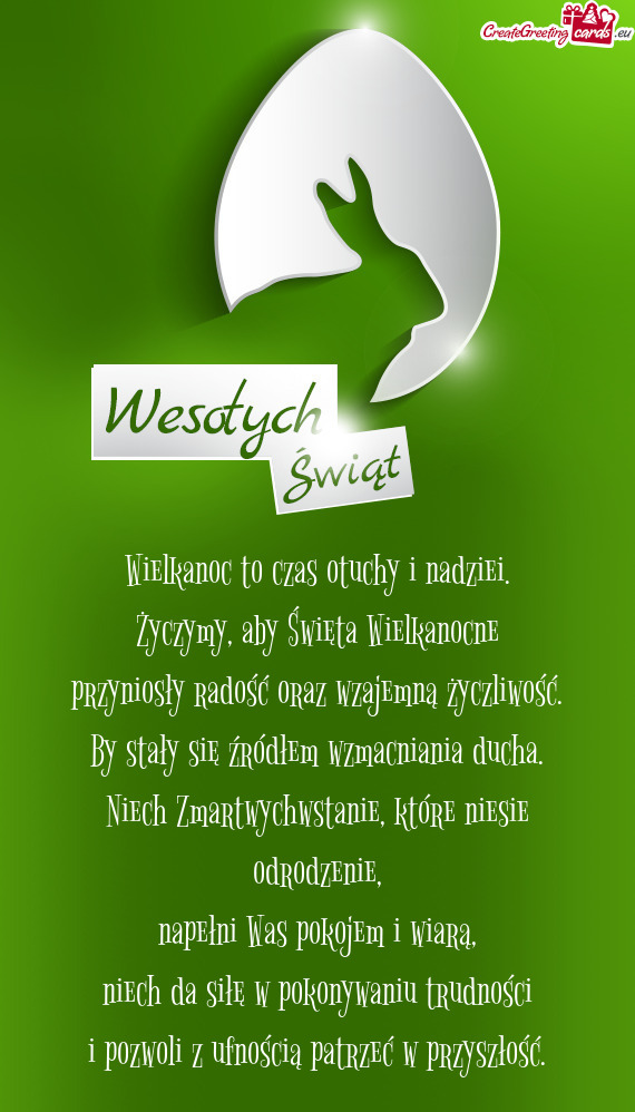 Wielkanoc to czas otuchy i nadziei.  Życzymy, aby Święta Wielkanocne