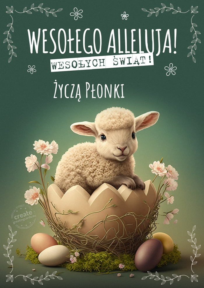 Wielkanocny baranek przesyła Ci Życzą Płonki🐣🐥🐣 życzenia