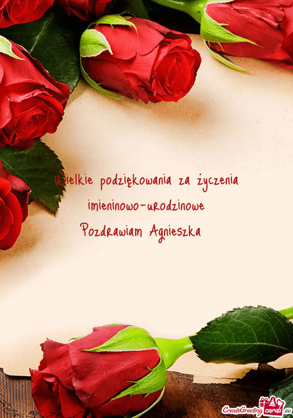 Wielkie podziękowania za życzenia imieninowo-urodzinowe