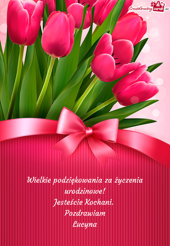 Wielkie podziękowania za życzenia urodzinowe! Jesteście Kochani