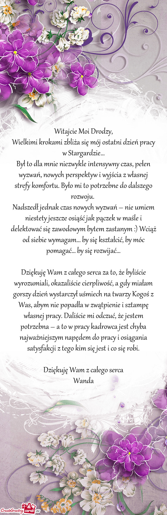 Wielkimi krokami zbliża się mój ostatni dzień pracy w Stargardzie…