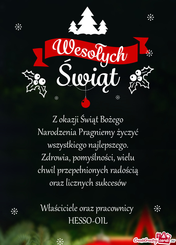 Wielu chwil przepełnionych radością oraz licznych sukcesów Właściciele oraz pracownicy