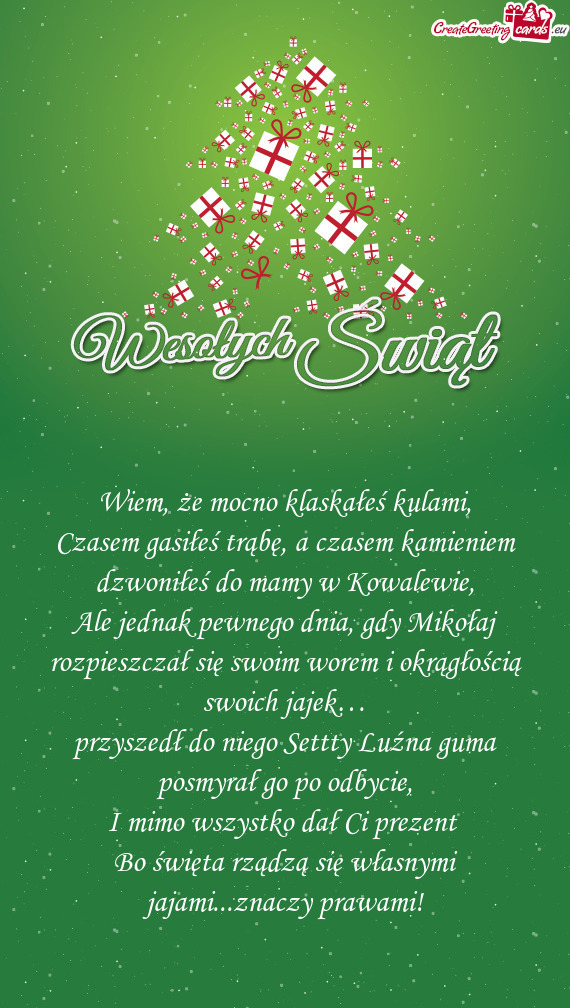 Wiem, że mocno klaskałeś kulami