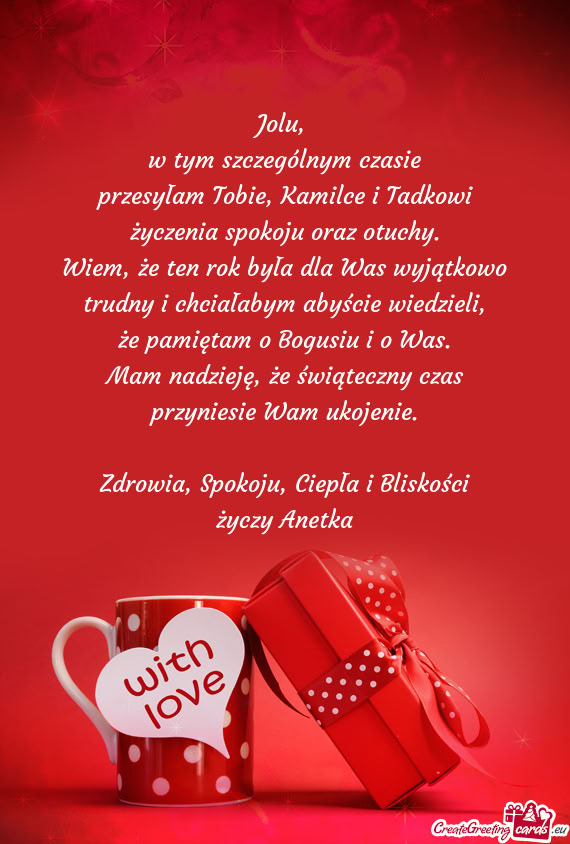 Wiem, że ten rok była dla Was wyjątkowo trudny i chciałabym abyście wiedzieli