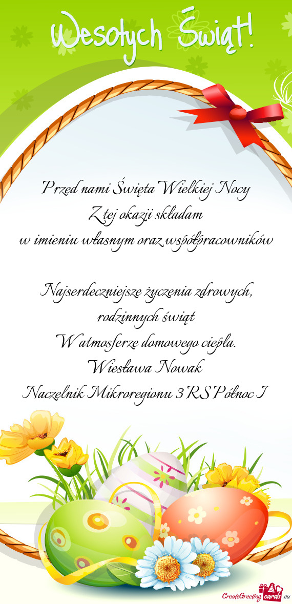 Wiesława Nowak Naczelnik Mikroregionu 3 RS Północ I