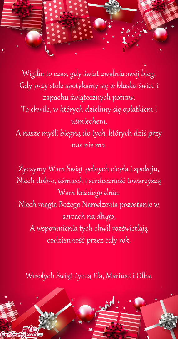 Wigilia to czas, gdy świat zwalnia swój bieg