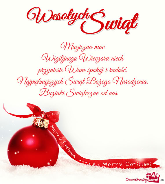 Wigilijnego Wieczoru niech