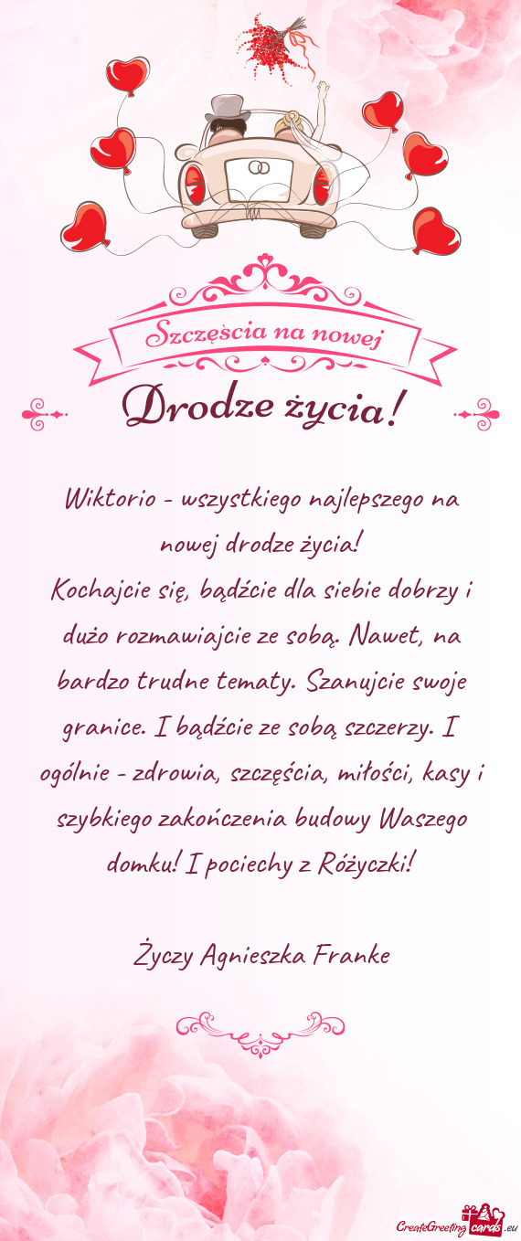 Wiktorio - wszystkiego najlepszego na nowej drodze życia