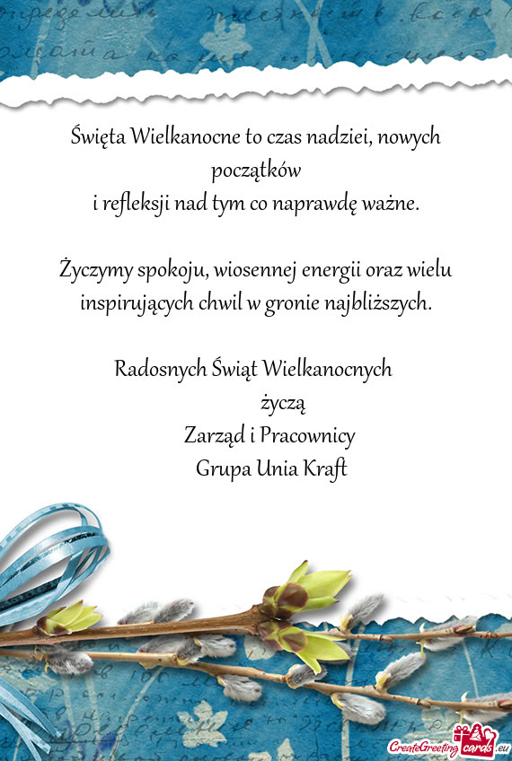 Wiosennej energii oraz wielu inspirujących chwil w gronie najbliższych