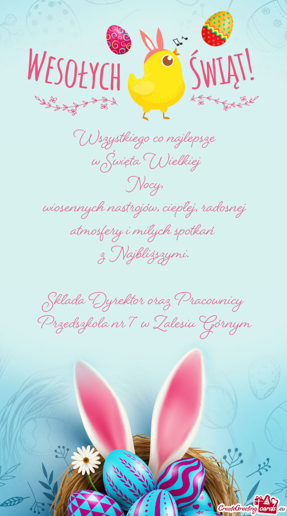 Wiosennych nastrojów, ciepłej, radosnej atmosfery i miłych spotkań