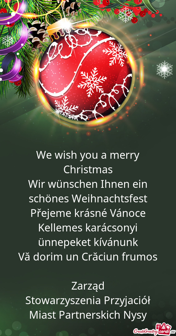 Wir wünschen Ihnen ein schönes Weihnachtsfest