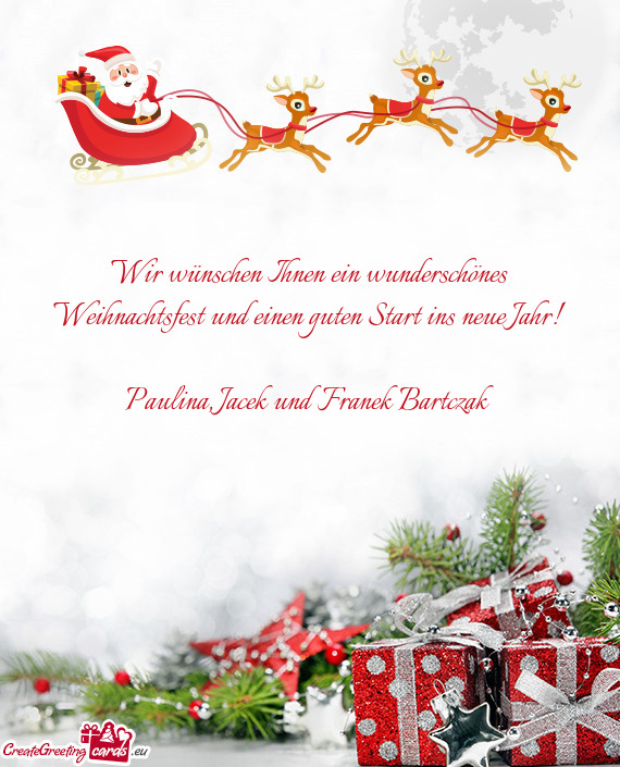 Wir wünschen Ihnen ein wunderschönes Weihnachtsfest und einen guten Start ins neue Jahr