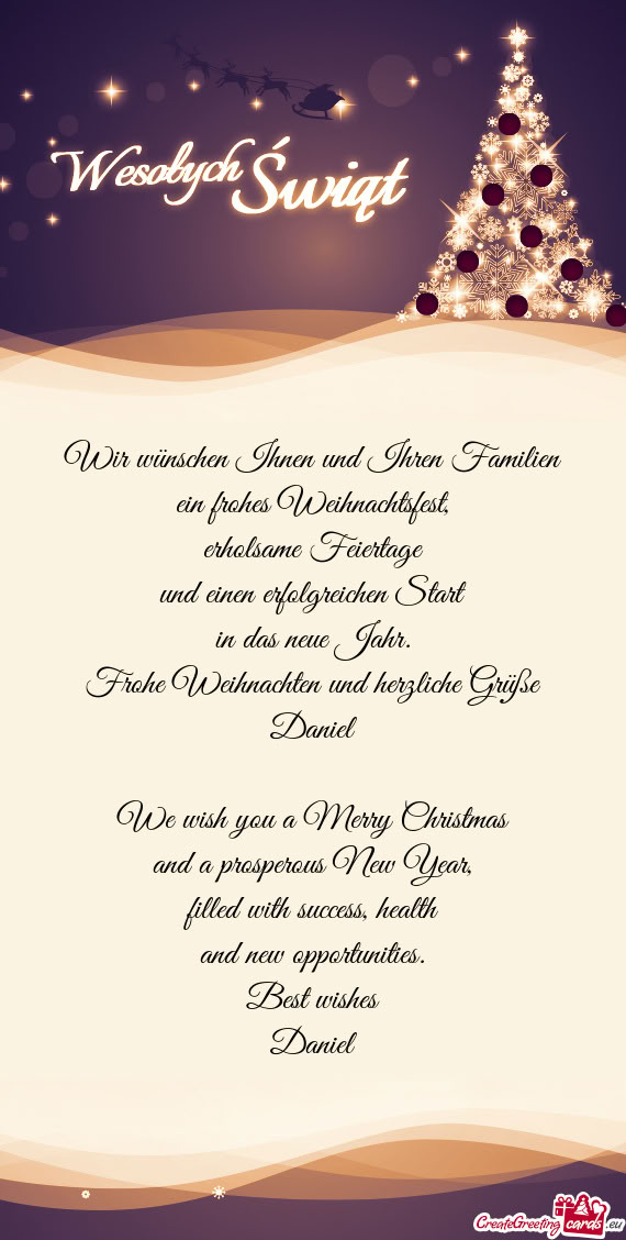 Wir wünschen Ihnen und Ihren Familien