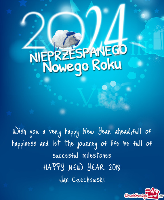 Wish you a very happy New Year ahead,full of happiness and let the journey of life be full of succes