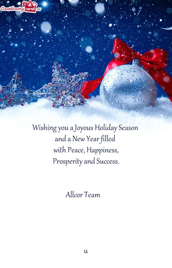 Wishing you a Joyous Holiday Season