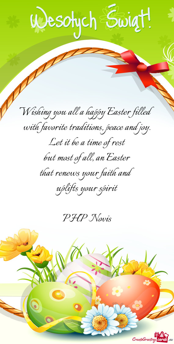 Wishing you all a happy Easter filled