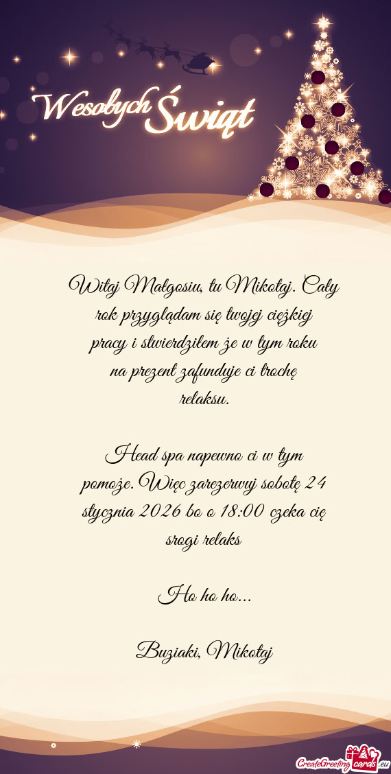 Witaj Małgosiu, tu Mikotaj. Cały