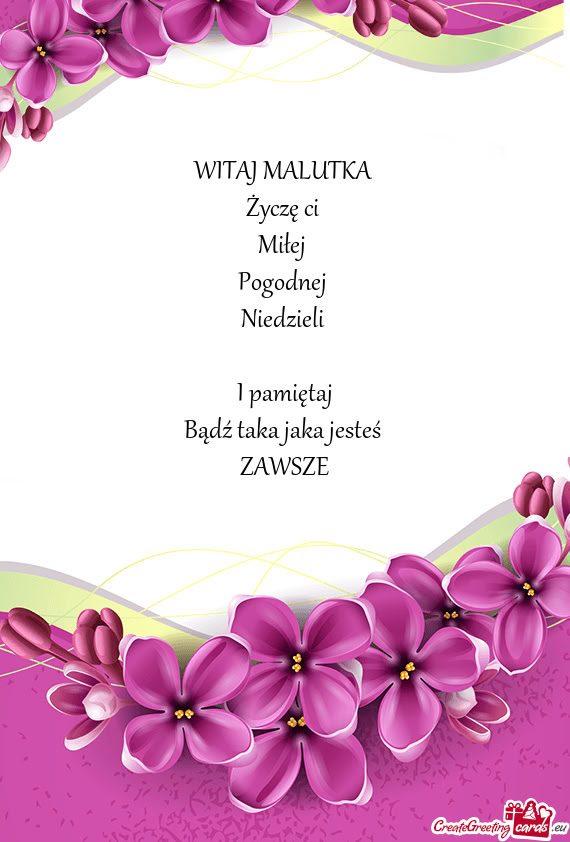 WITAJ MALUTKA