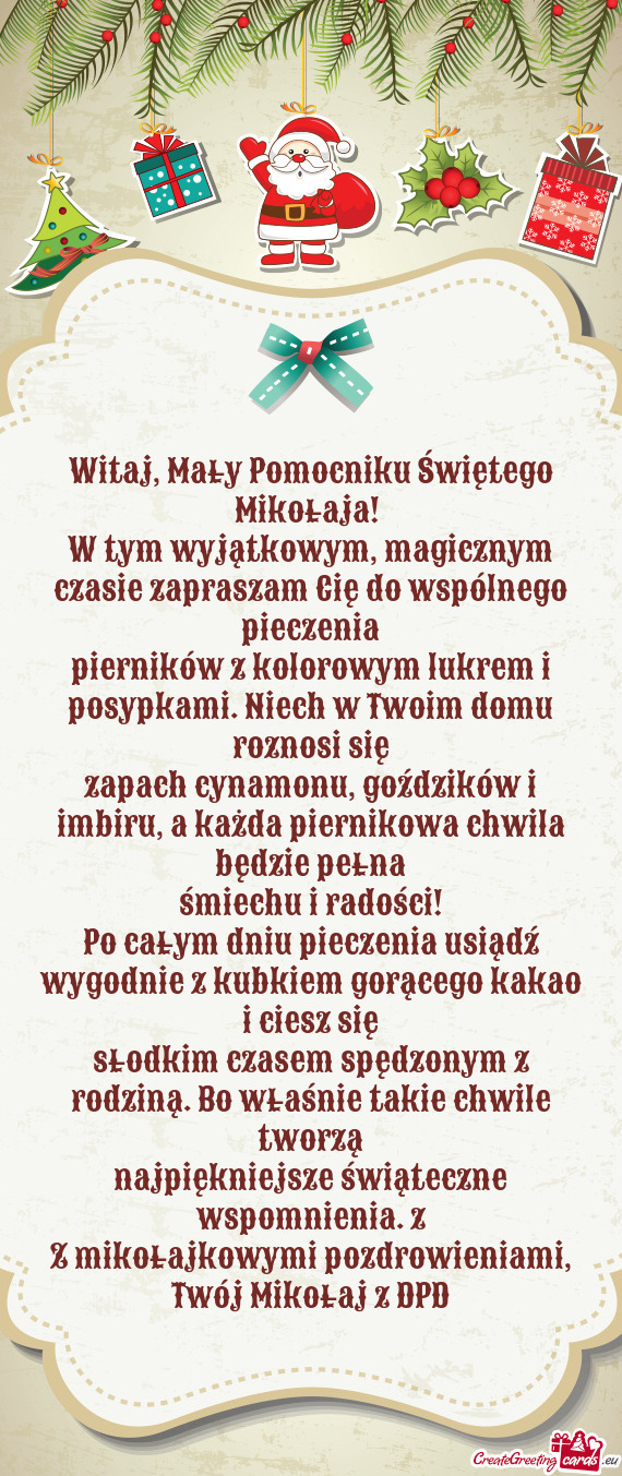 Witaj, Mały Pomocniku Świętego Mikołaja