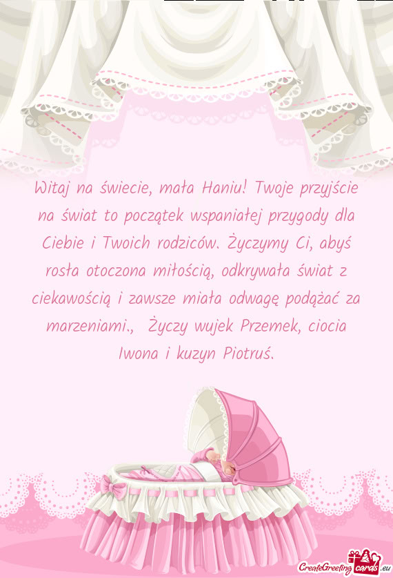 Witaj na świecie, mała Haniu! Twoje przyjście na świat to początek wspaniałej przygody dla Cie