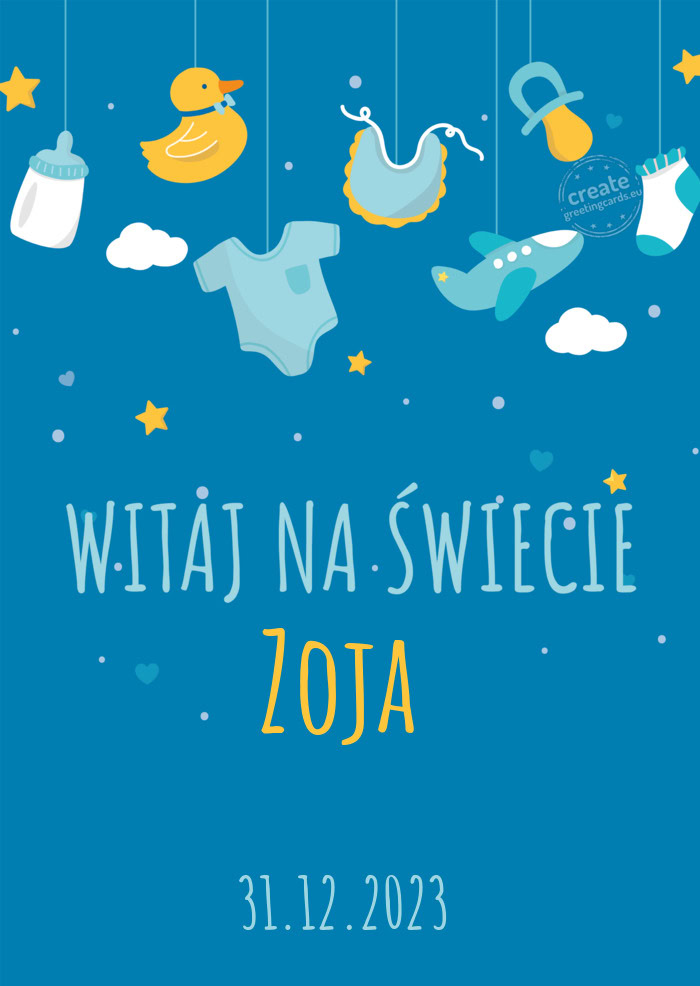 Witaj na świecie Zoja. 31.12.2023