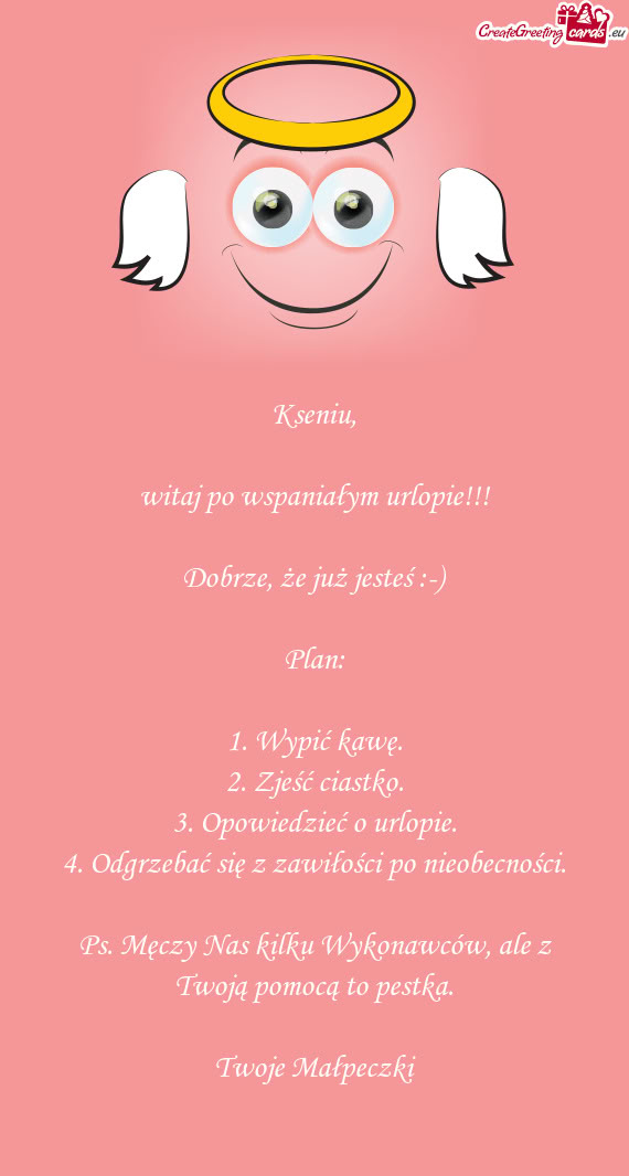 Witaj po wspaniałym urlopie