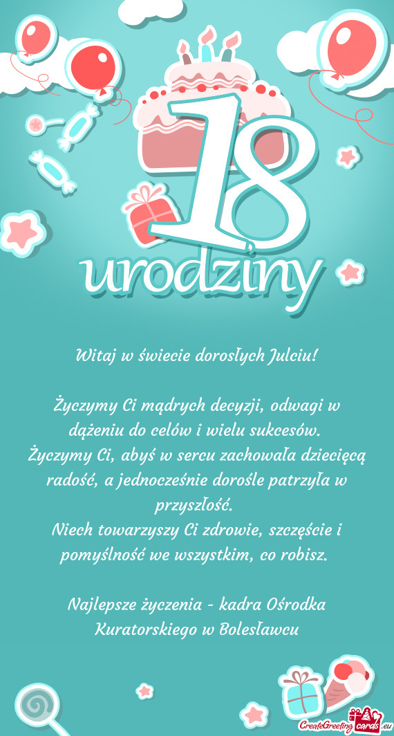 Witaj w świecie dorosłych Julciu