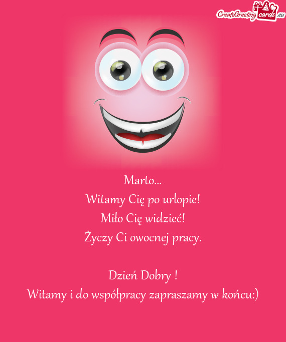 Witamy i do współpracy zapraszamy w końcu:)