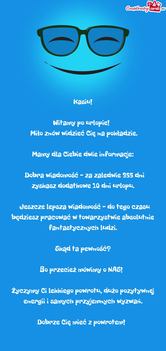 Witamy po urlopie! 😊