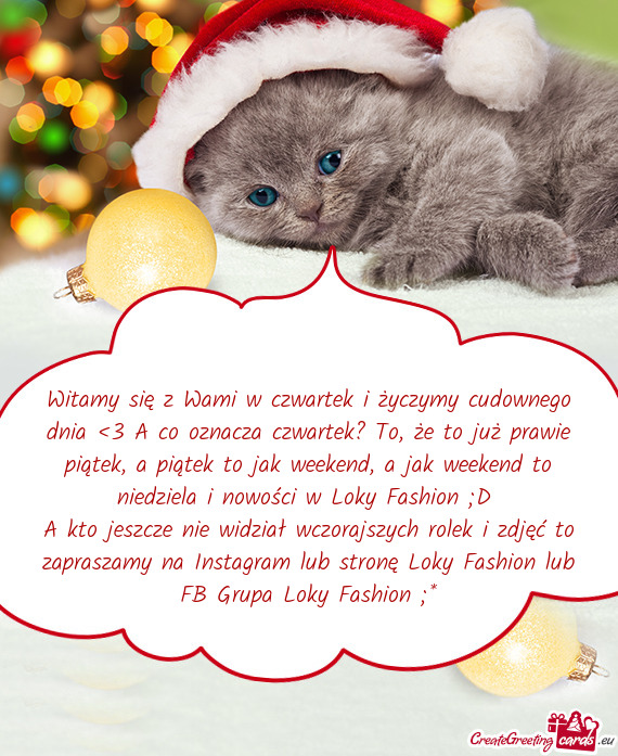 Witamy się z Wami w czwartek i życzymy cudownego dnia <3 A co oznacza czwartek? To, że to już pr