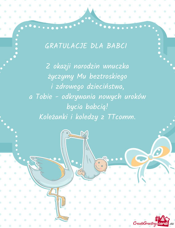 Wnuczka życzymy