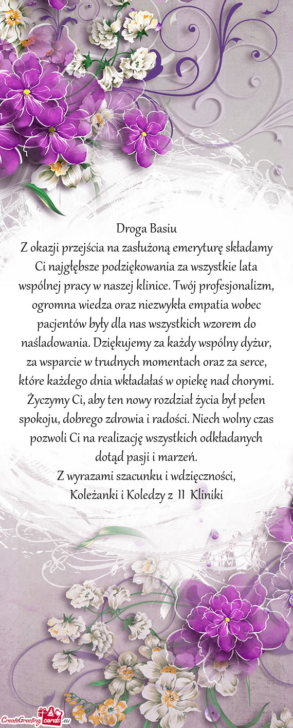 Wobec pacjentów były dla nas wszystkich wzorem do naśladowania. Dziękujemy za każdy wspólny d