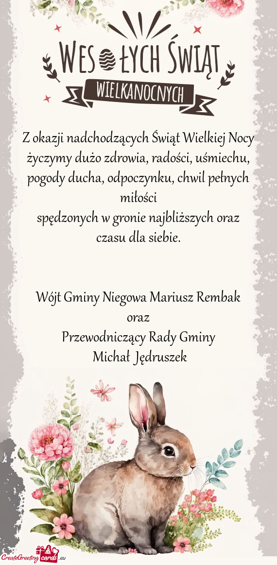 Wójt Gminy Niegowa Mariusz Rembak oraz Przewodniczący Rady Gminy Michał Jędruszek