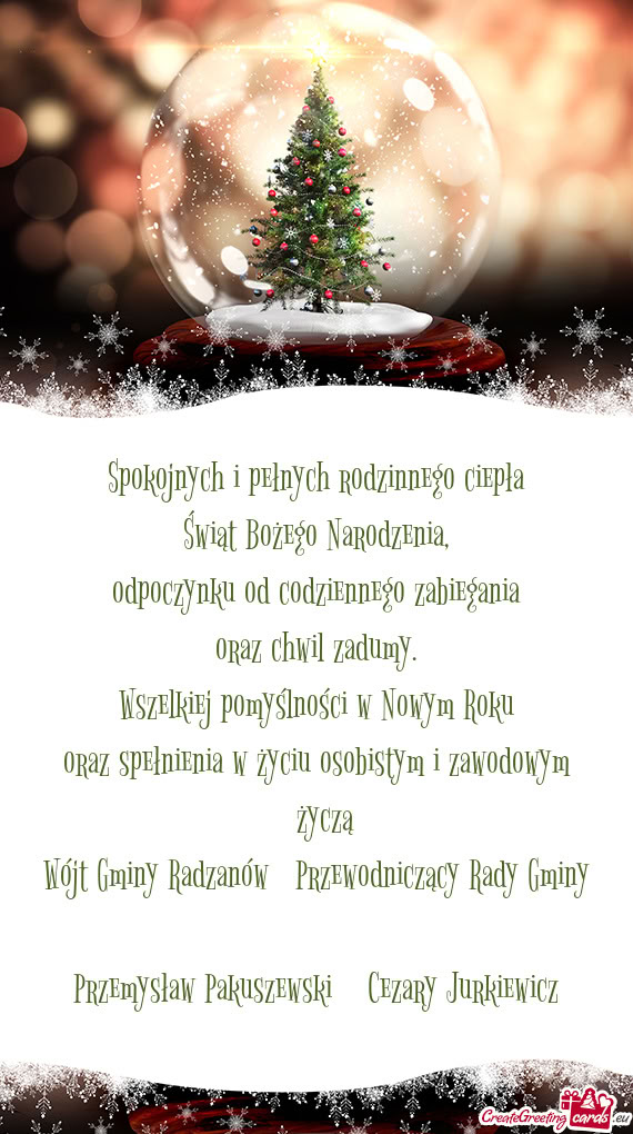 Wójt Gminy Radzanów Przewodniczący Rady Gminy