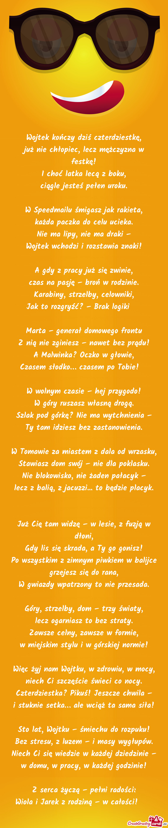 Wojtek kończy dziś czterdziestkę