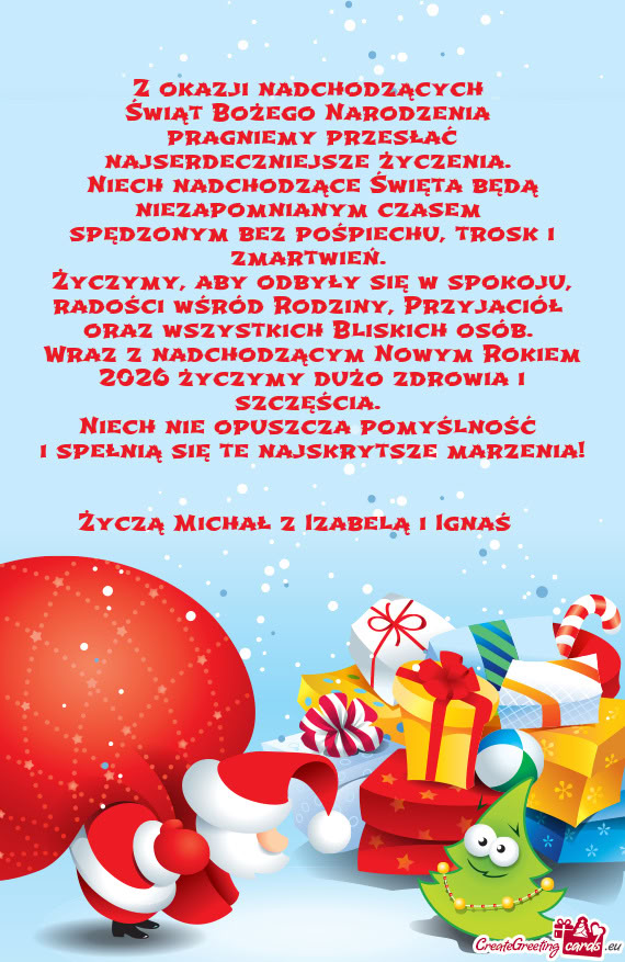 Wraz z nadchodzącym Nowym Rokiem 2026 życzymy dużo zdrowia i szczęścia