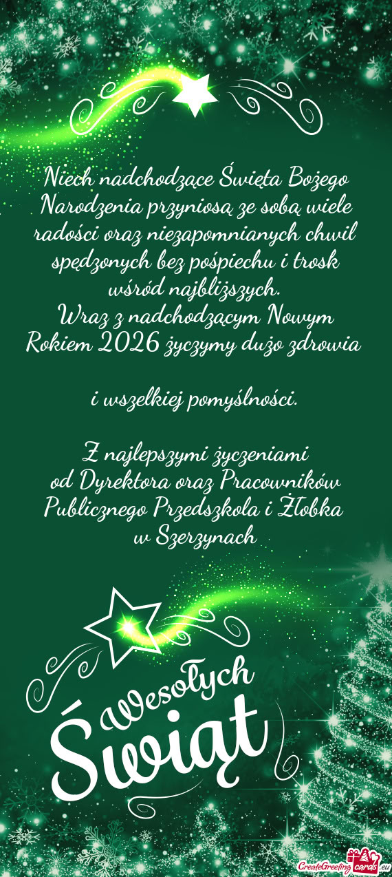 Wraz z nadchodzącym Nowym Rokiem 2026 życzymy dużo zdrowia