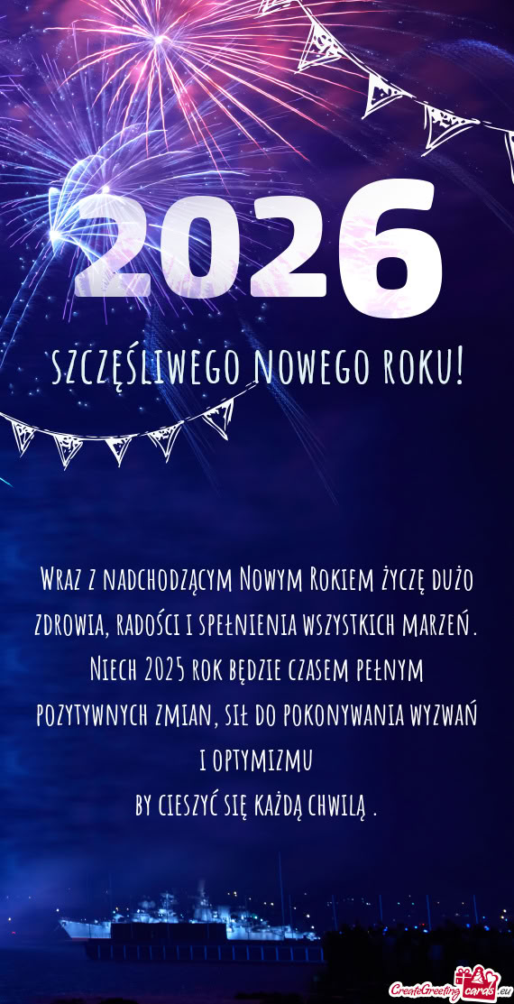 Wraz z nadchodzącym Nowym Rokiem życzę dużo zdrowia