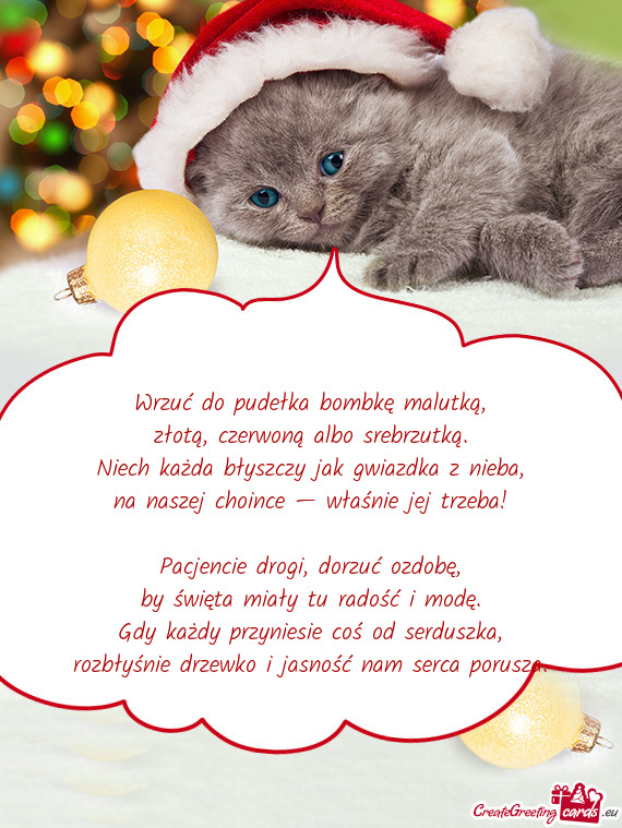 Wrzuć do pudełka bombkę malutką