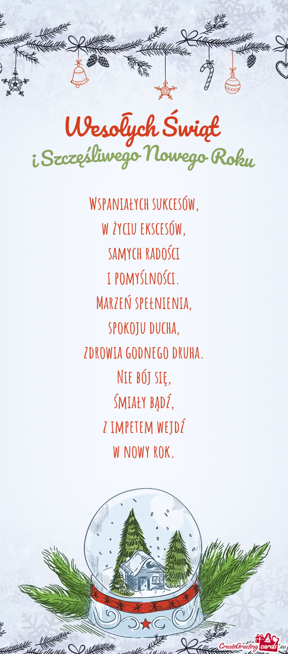 Wspaniałych sukcesów