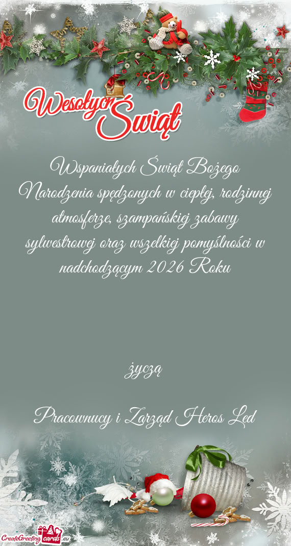 Wspaniałych Świąt Bożego Narodzenia spędzonych w ciepłej, rodzinnej atmosferze, szampańskiej