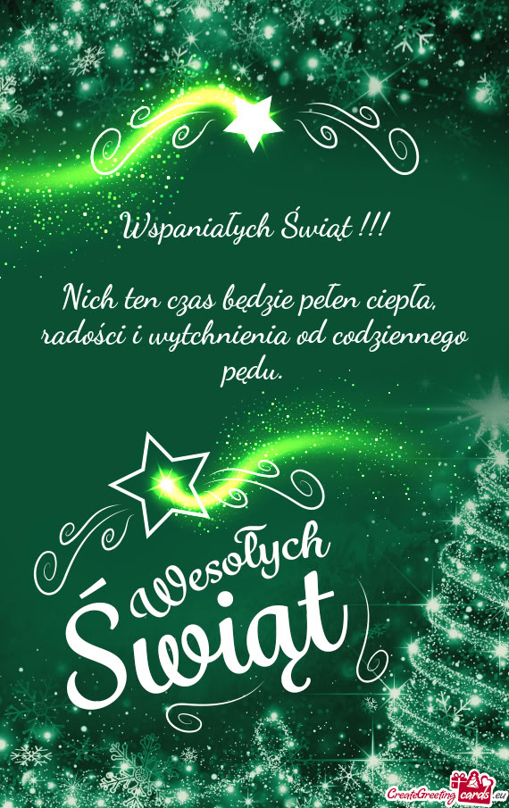 Wspaniałych Świąt !!!    Nich ten czas będzie pełen ciepła,   radości i