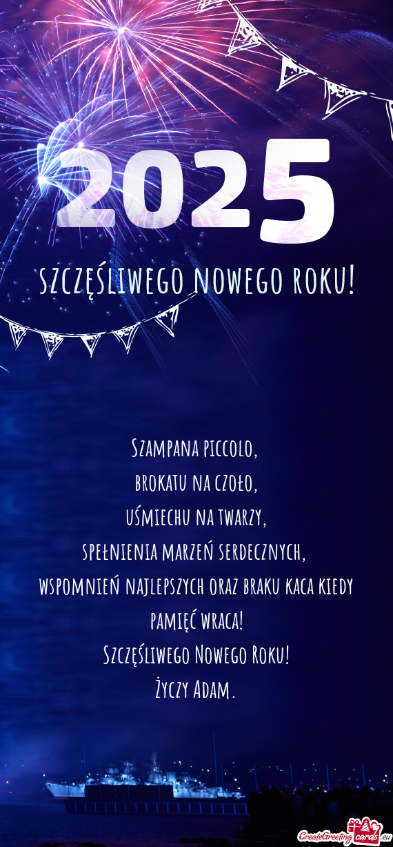 Wspomnień najlepszych oraz braku kaca kiedy pamięć wraca! Szczęśliwego Nowego Roku! Życzy