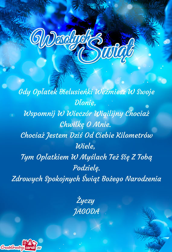 Wspomnij W Wieczór Wigilijny Chociaż Chwilkę O Mnie