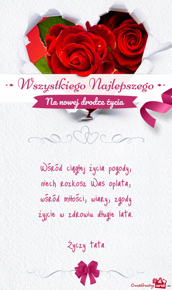 Wśród ciągłej życia pogody,  niech rozkosz Was oplata,  wśród