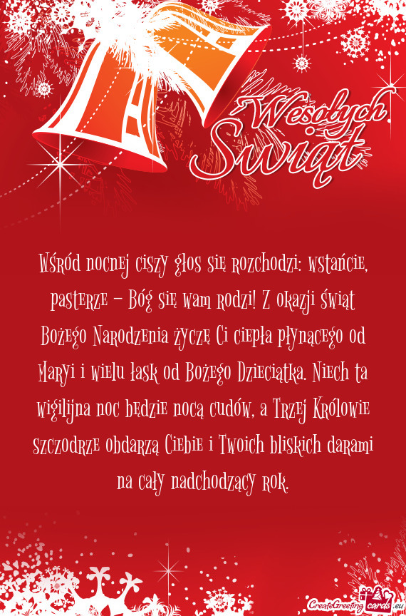 Wśród nocnej ciszy głos się rozchodzi: wstańcie, pasterze – Bóg się wam rodzi! Z okazji św