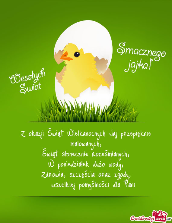 Wszelkiej pomyślności dla Pani